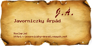 Javorniczky Árpád névjegykártya